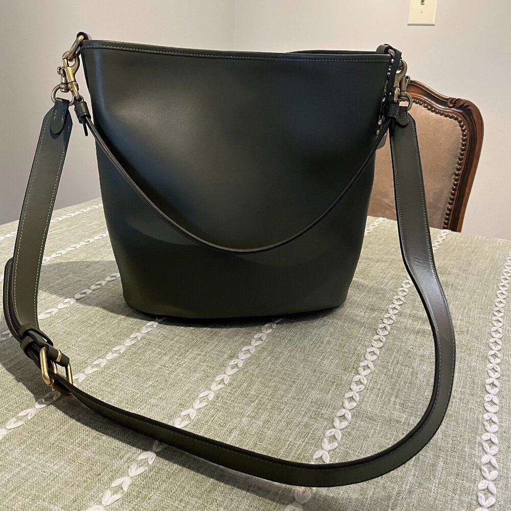 Coach 1941 Dakota Bucket Bag Army Green Govetanned Leather Brass CH726 Crossbody